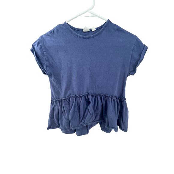Gap Girls Blue Short Sleeve Peplum Blouse Top Youth Size Medium - Picture 1 of 5